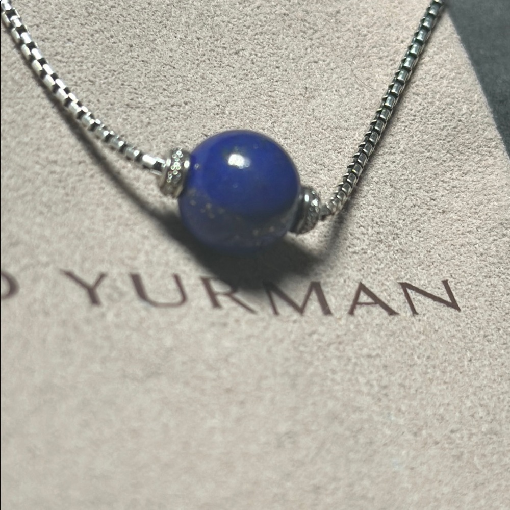 Genuine David Yurman Solari Blue Lapis with diamonds Necklace - Picture 2 of 8